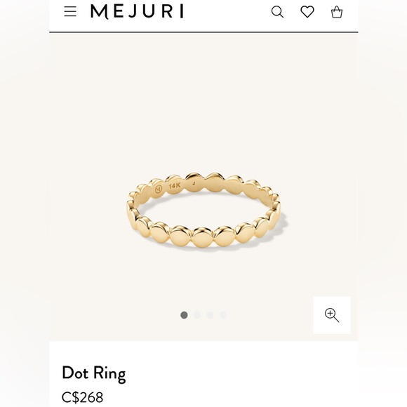 Mejuri Dot ring 14k solid gold size 7 - Picture 1 of 4
